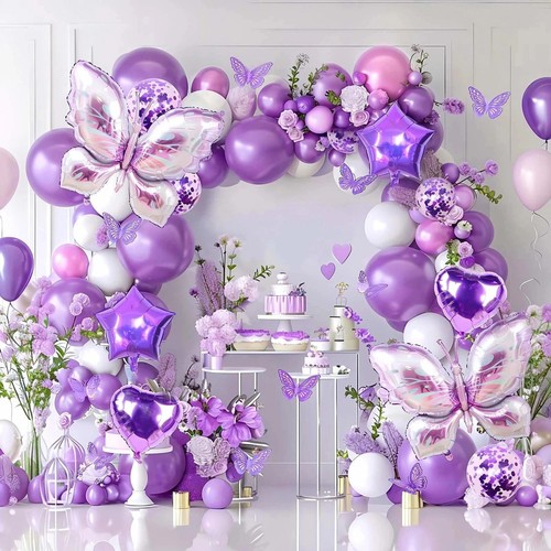 Purple butterfly balloon - balloon, arch