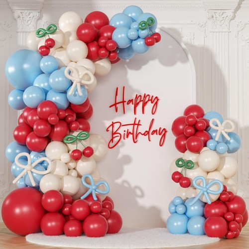 Cherry red and blue balloon - cherry,