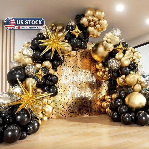 Black and gold - balloon, arch