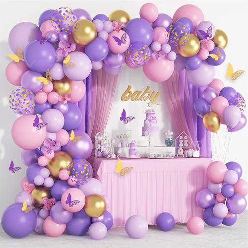 Purple pink butterfly balloon - purple,