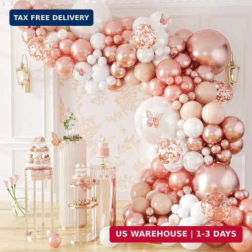 132pcs rose gold pearl - rose,