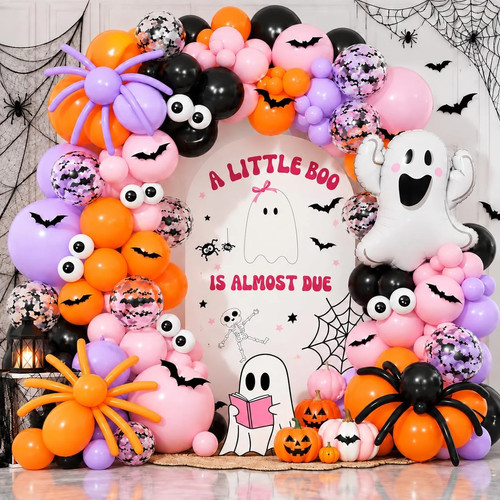 Halloween balloon garland arch - halloween,