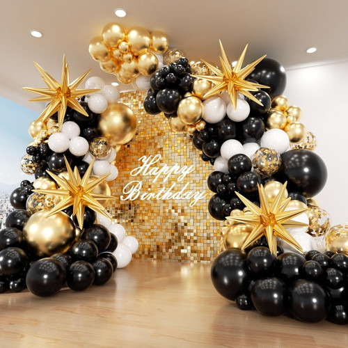 Black and gold balloon - gold,