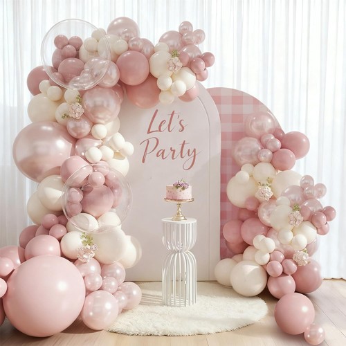 Retro pink balloons - retro, arch