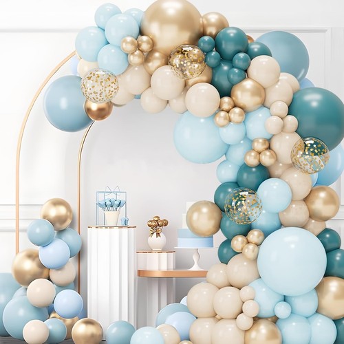 Blue and white balloon - x,
