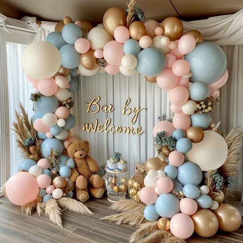 Gender reveal balloon arch - gender,
