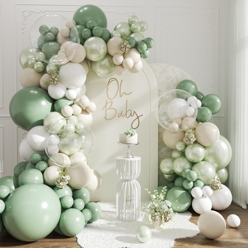 Sage green balloon arch - green,