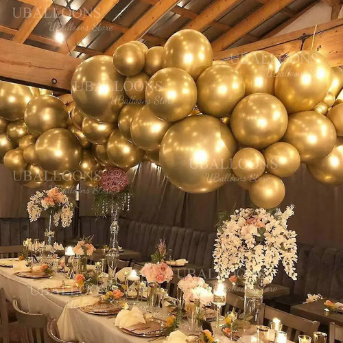 Chrome gold balloons garland - gold,