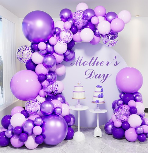 Purple balloons garland arch - balloons,