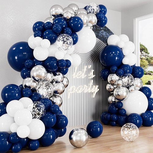 Navy blue and - blue, silver