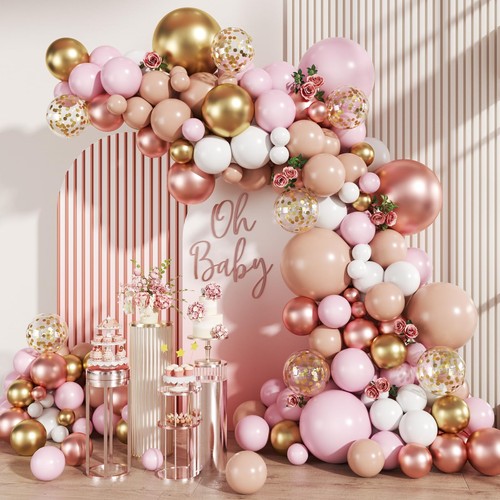 Rose gold balloon arch - gold,