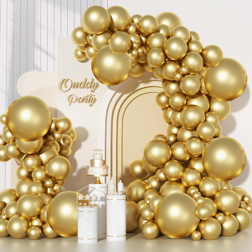 129pcs metallic gold - 129pcs, balloon