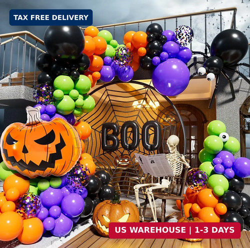 Halloween balloons garland - halloween,