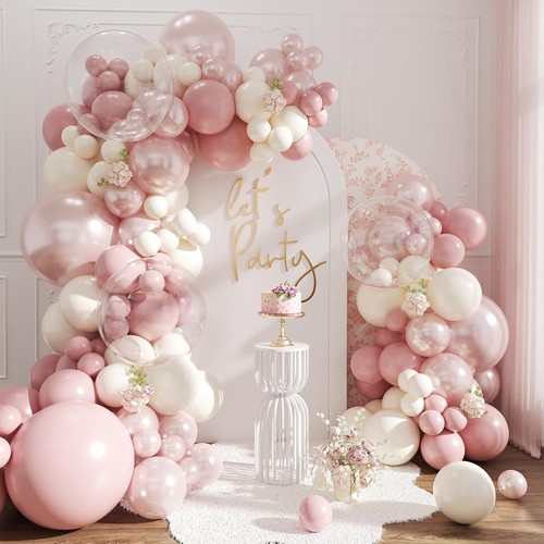 Light pink balloon garland - light,