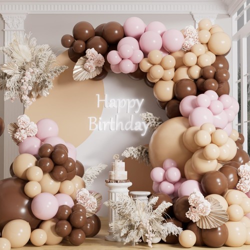 Brown balloon arch - balloon, 155pcs