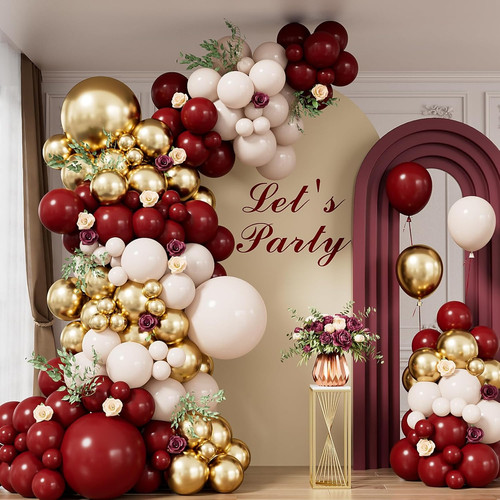 Burgundy balloons arch kit - balloons,