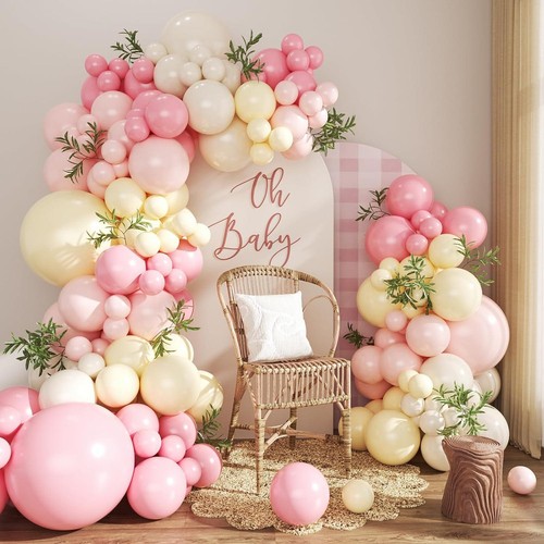 Pink and yellow balloon - and,