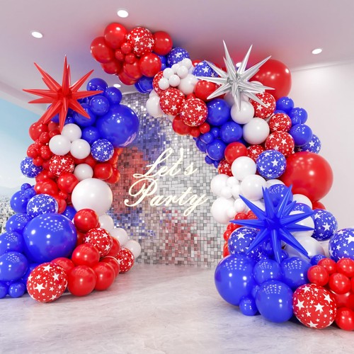 Red white and blue balloon - and,