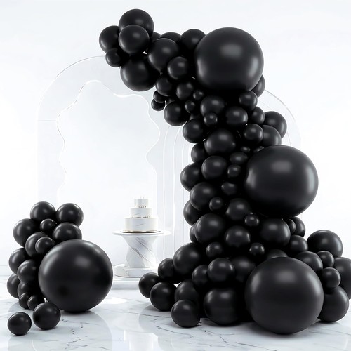 Rubfac black balloon arch kit - balloon,