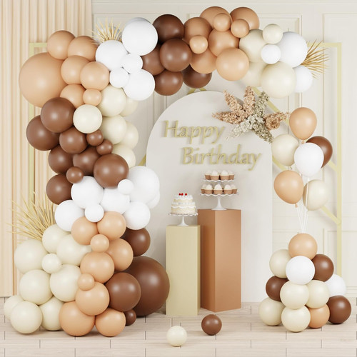 Brown balloon arch kit - kit,, 103pc
