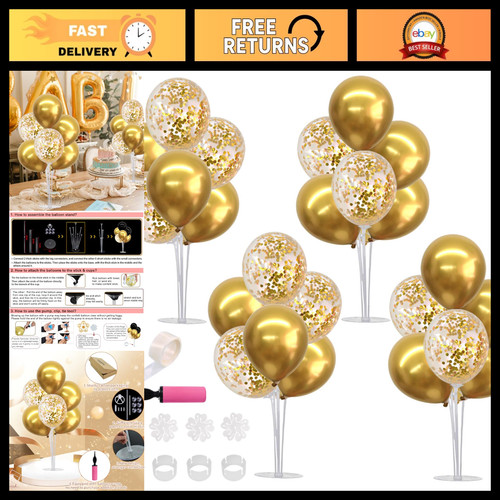 Gold balloon stand set - gold,