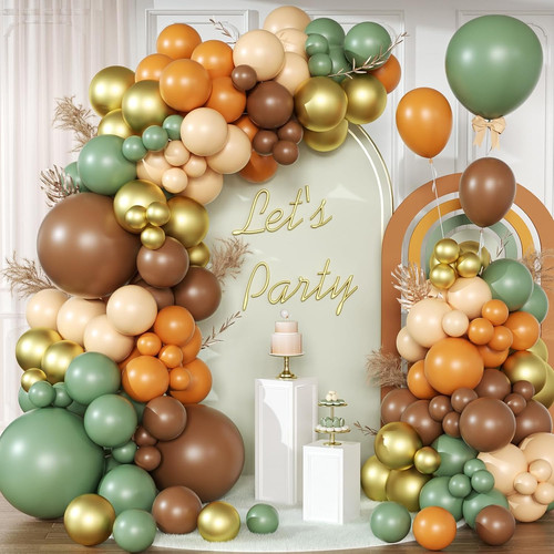 Brown and green - green, balloon