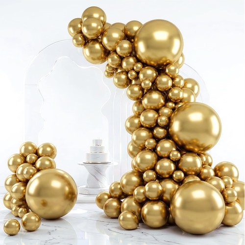Gold balloons different sizes - gold,