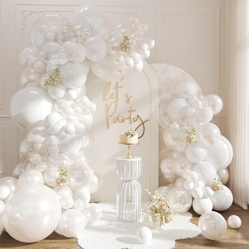 White pearl balloon - arch, kit