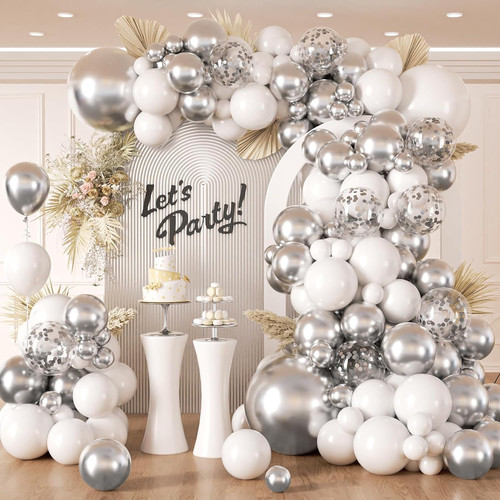 132pcs silver and white - 132pcs,