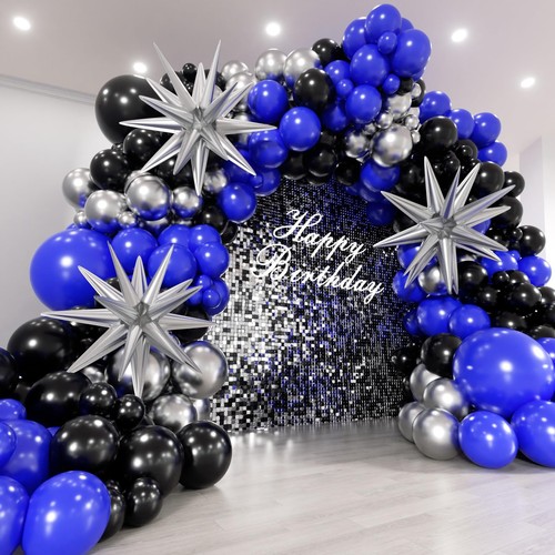 Royal blue and black - blue, balloons