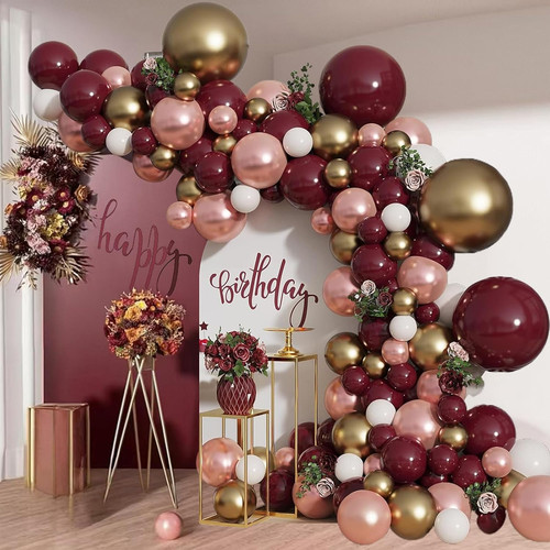 Burgundy balloon arch - balloon, kit