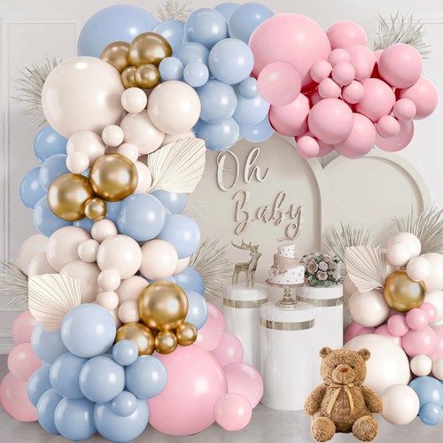 Gender reveal balloon arch - balloon,
