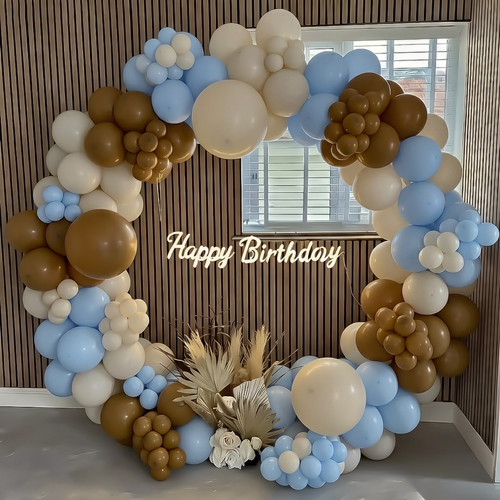 Caramel brown pastel blue - brown,
