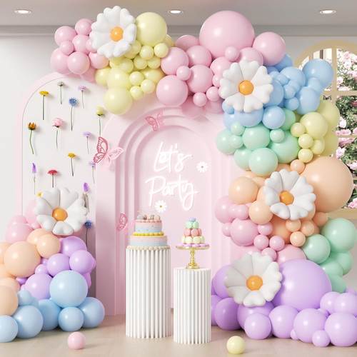 Pastel flower balloon arch - flower,