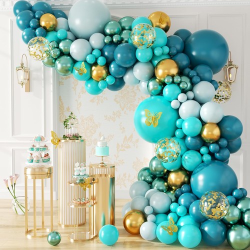 Teal turquoise balloon arch - teal,