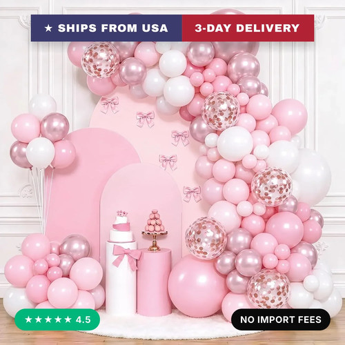 153pcs pink balloon arch - pink,