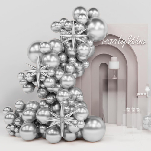 Metallic silver star spike - silver,