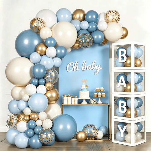 Dusty blue gold - gold, arch