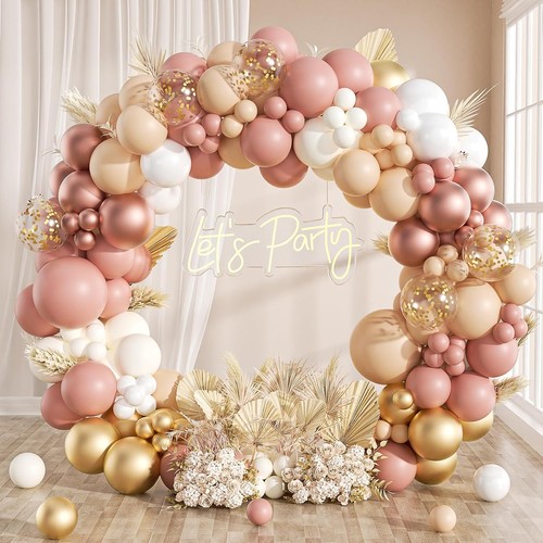 Pink and gold balloon - gold, arch